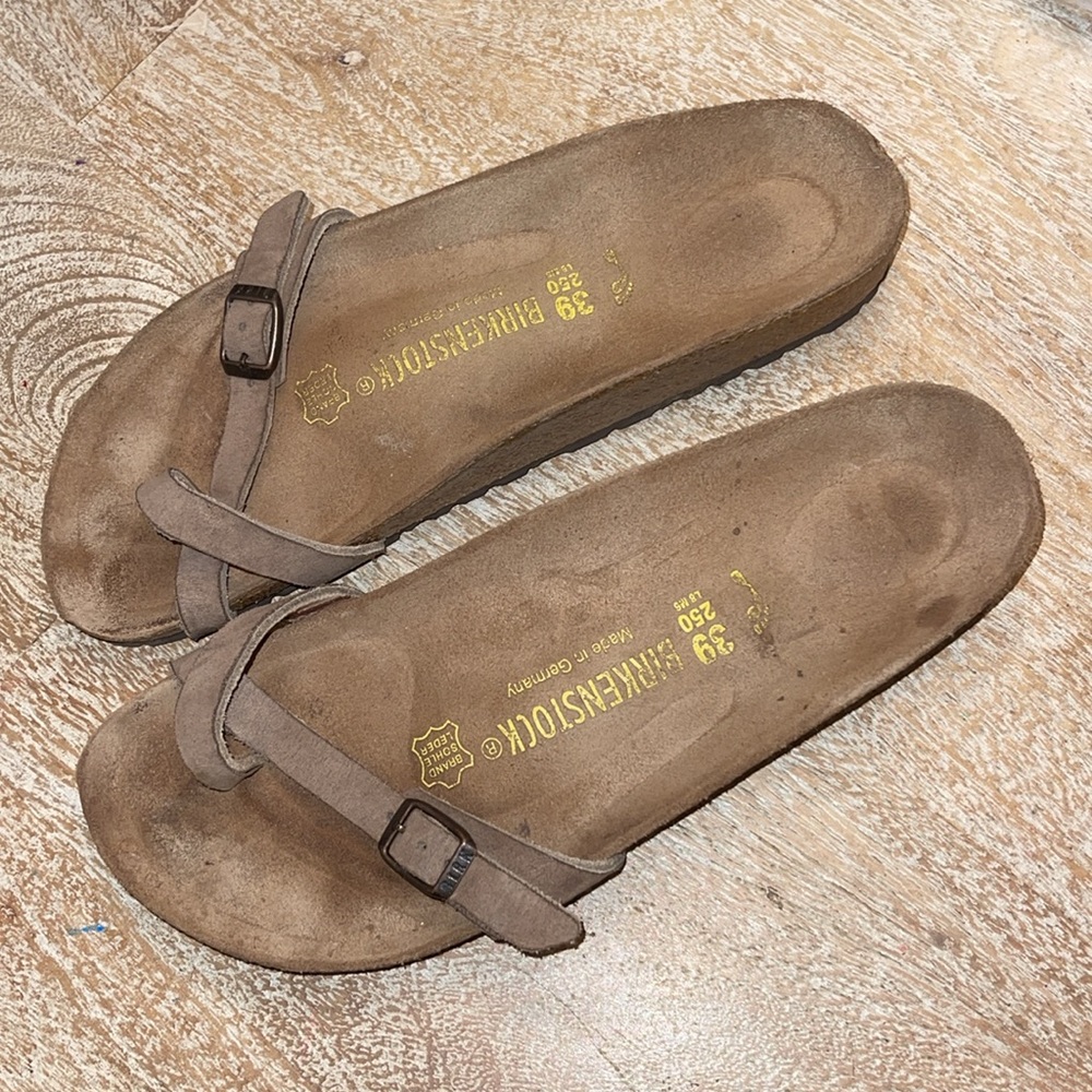 Birkenstock Mayari Brown Leather Sandals Toe - Picture 3 of 3